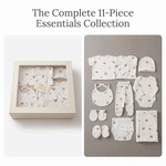 Premium 11-Piece Newborn Baby Cotton Gift Set - Unisex Cute Bear Print