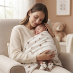 Premium 11-Piece Newborn Baby Cotton Gift Set - Unisex Cute Bear Print