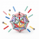Kids Magnetic Construction Building Blocks Set – Pastel & Primary Colors (36 Pieces)