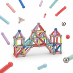 Kids Magnetic Construction Building Blocks Set – Pastel & Primary Colors (36 Pieces)