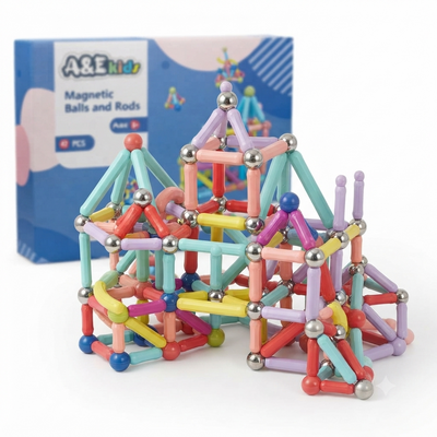 Kids Magnetic Construction Building Blocks Set (42 Pieces) – Educational STEM Toy