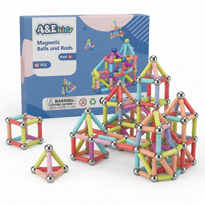 Ultimate Creative Construction: Magnetic Building Blocks Set – 64 Pieces (Pastel & Primary Mix)