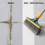 3-in-1 Multifunctional Floor Scrub Brush with 360° Rotating Squeegee