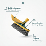 3-in-1 Multifunctional Floor Scrub Brush with 360° Rotating Squeegee